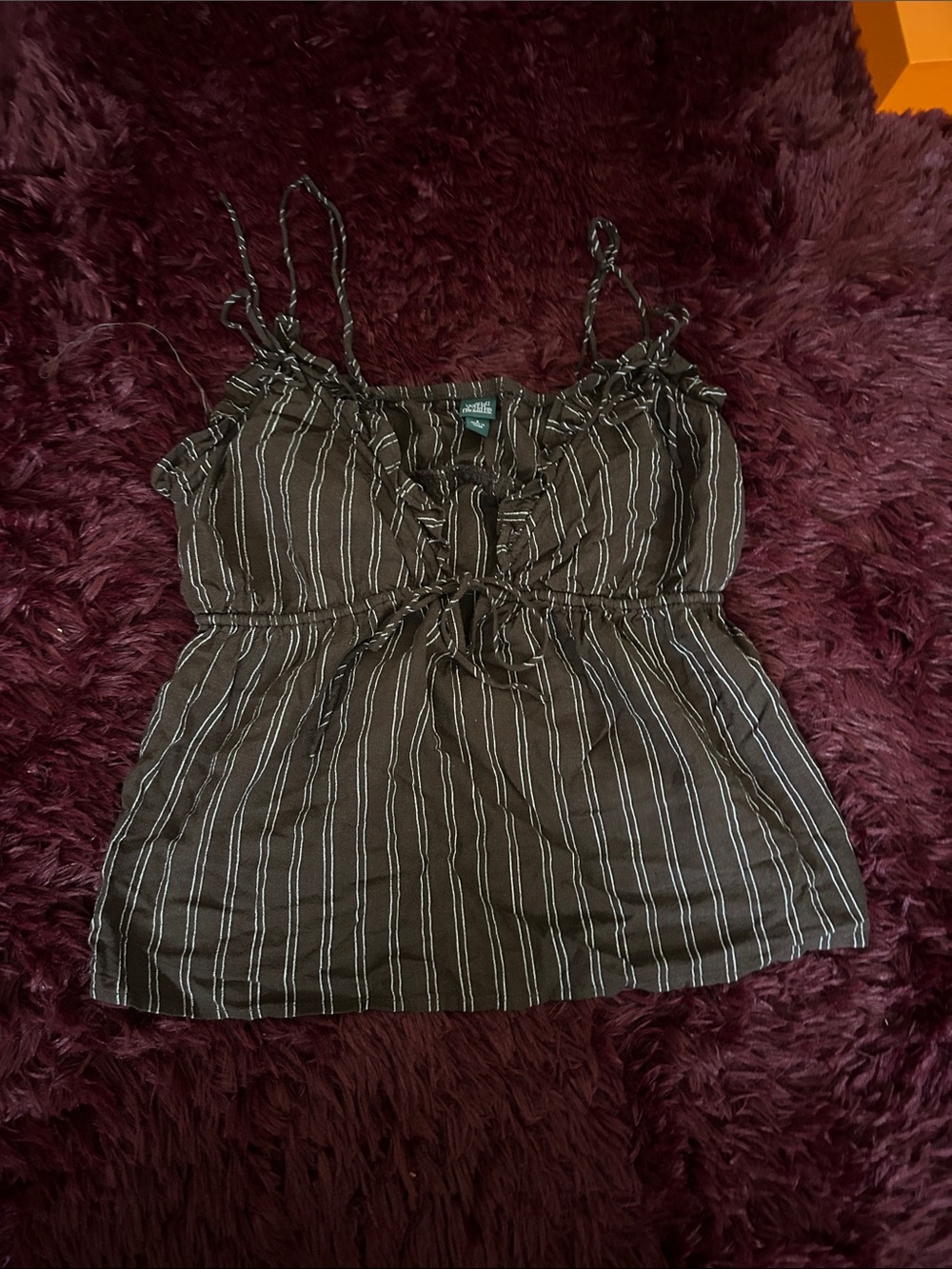 wild fable Brown Striped Tie-Front Cami